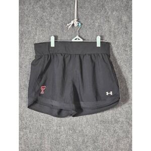Under Armour Texas Tech Red Raiders HeatGear Shorts Womens Large Black Pockets